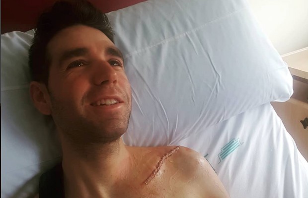 David Valero 5 días después de su fractura de clavícula: