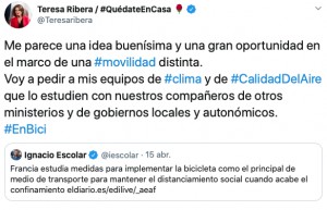 La bicicleta puede convertirse por ley en el medio de transporte principal tras el confinamiento