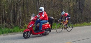 Benefits of training behind a motorcycle