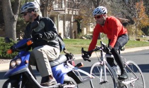 Benefits of training behind a motorcycle