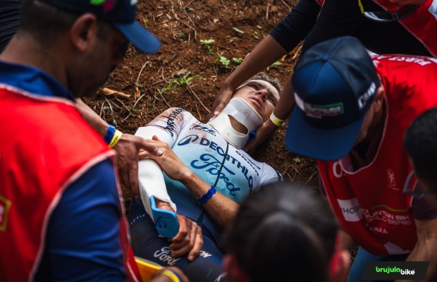 Uma queda dura no Short Track deixa Joshua Dubau fora do jogo