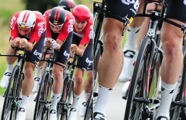 La UCI investiga este gel aerodinámico que algunos ciclistas se ponen en las piernas