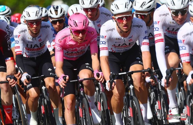 The UCI threatened to disqualify Pogacar from the Giro d'Italia for his kit