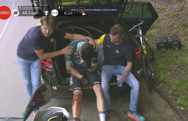 Van Aert abandona La Vuelta por una dura caída