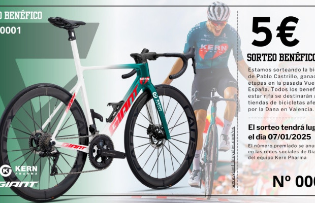 Giant raffles Pablo Castrillo's bike to help its stores affected by the DANA