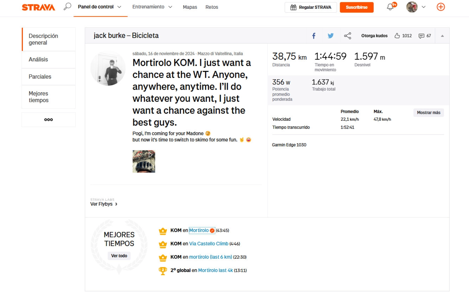 Can Strava turn you into a professional cyclist? Jack Burke snatches the Mortirolo record from Nibali and claims a chance in the World Tour