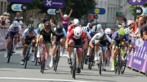 The UCI prohibits team celebrations at the finish line
