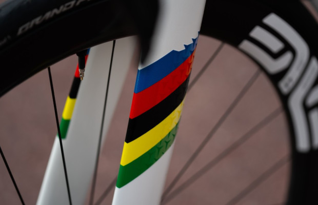 The new Colnago Y1Rs world champion edition of Tadej Pogacar in detail