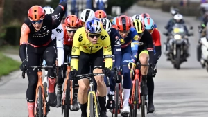 Søren Wærenskjold wins the sprint at Omloop Het Nieuwsblad in which Van Aert finishes outside the top 10