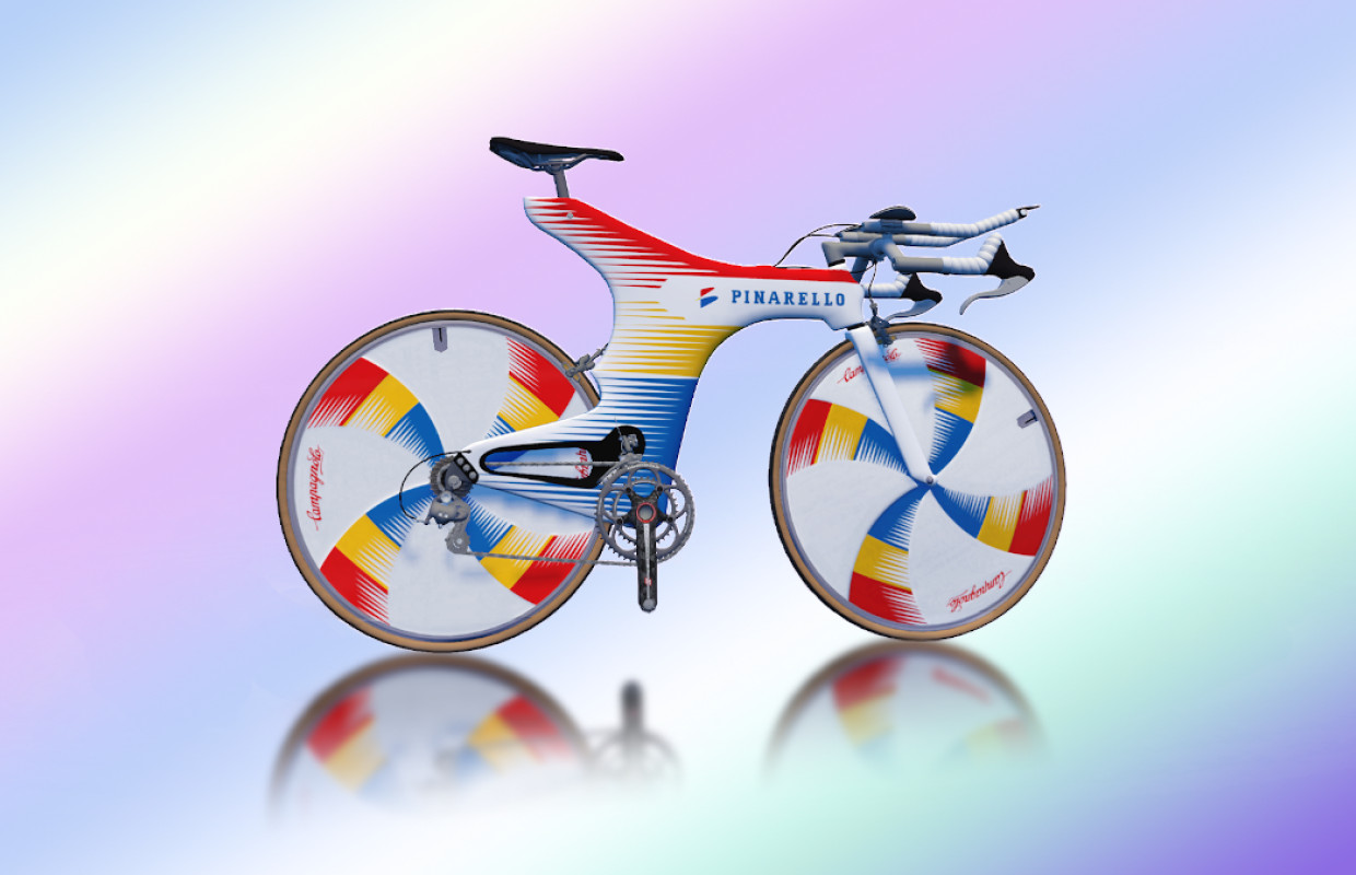 PINARELLO Espada ミニチュアバイク Indurain's legendary Pinarello Espada arrives at Zwift