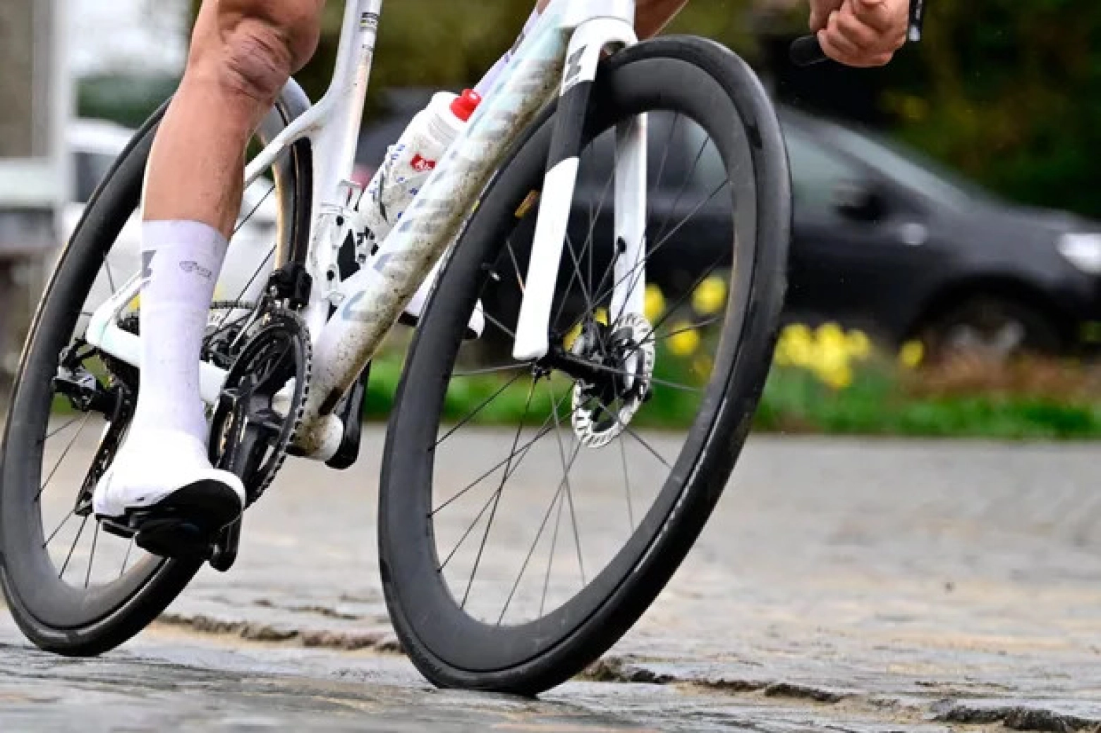 Van der Poel is racing with some new Shimano Dura-Ace wheels
