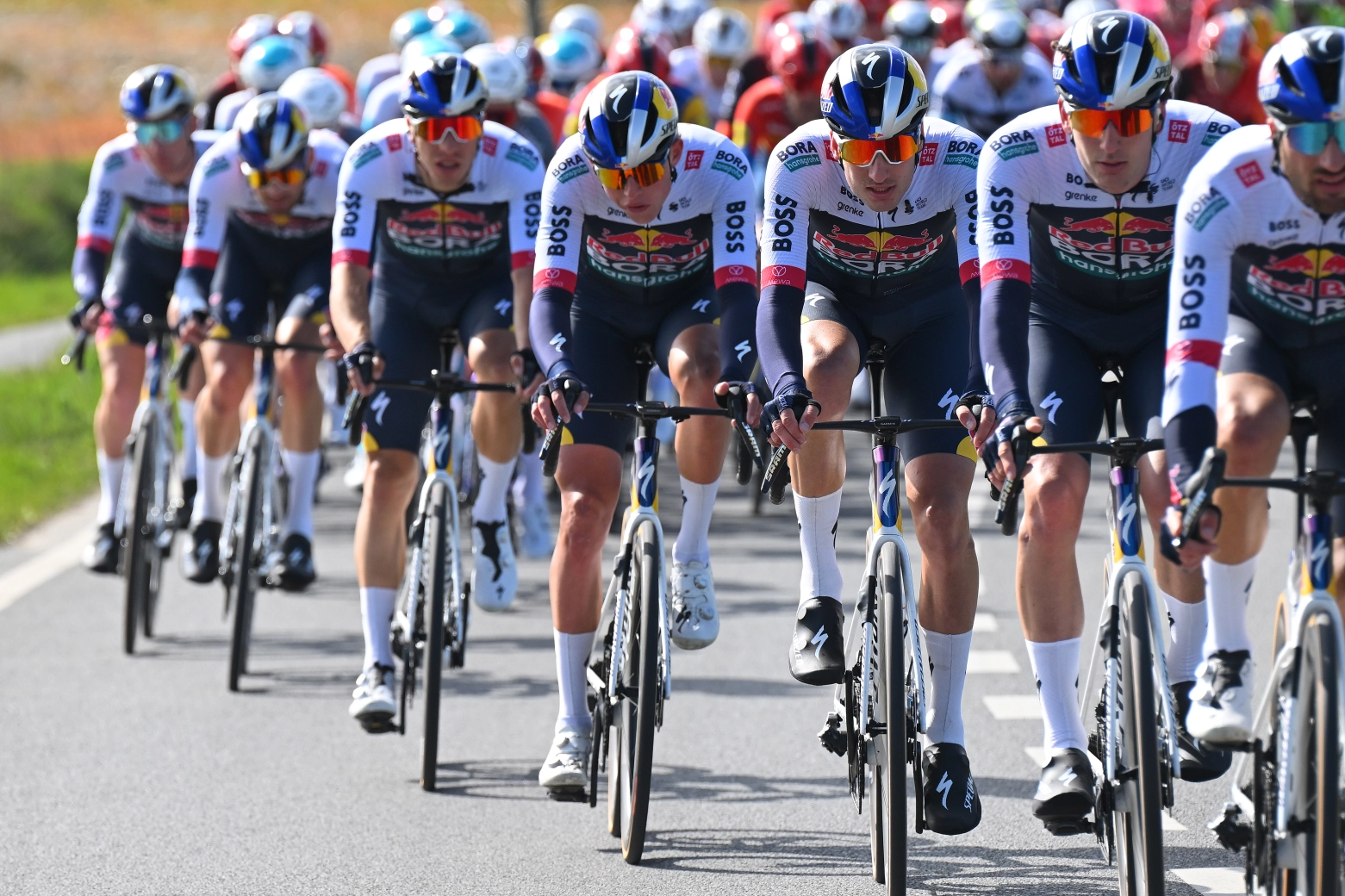 The Red Bull KM arrive at the Giro d'Italia