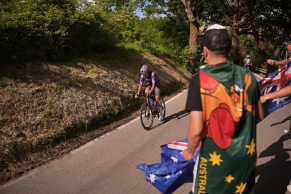 Luke Plapp completes the breakaway in the eighth stage of the Giro d'Italia. Ulissi is the new leader