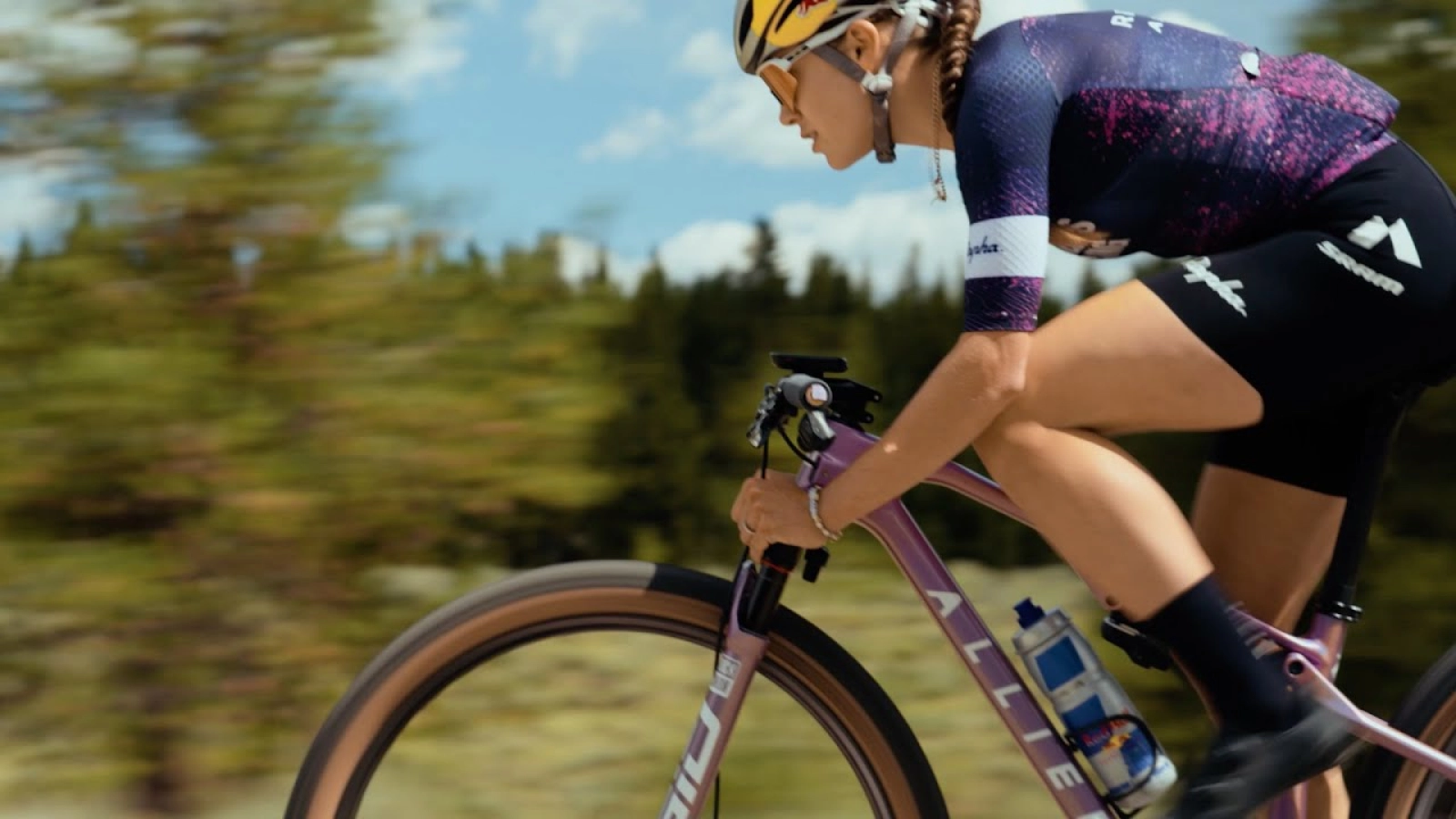 Courtney and her extreme setup with shift buttons on the fork