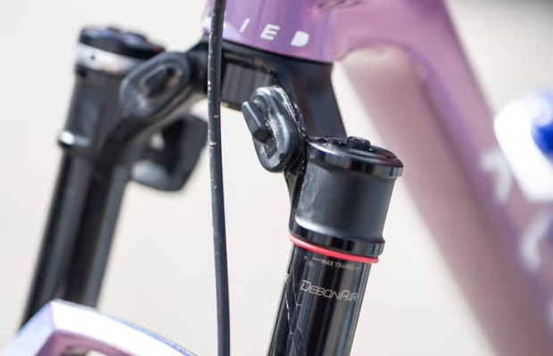 Courtney and her extreme setup with shift buttons on the fork