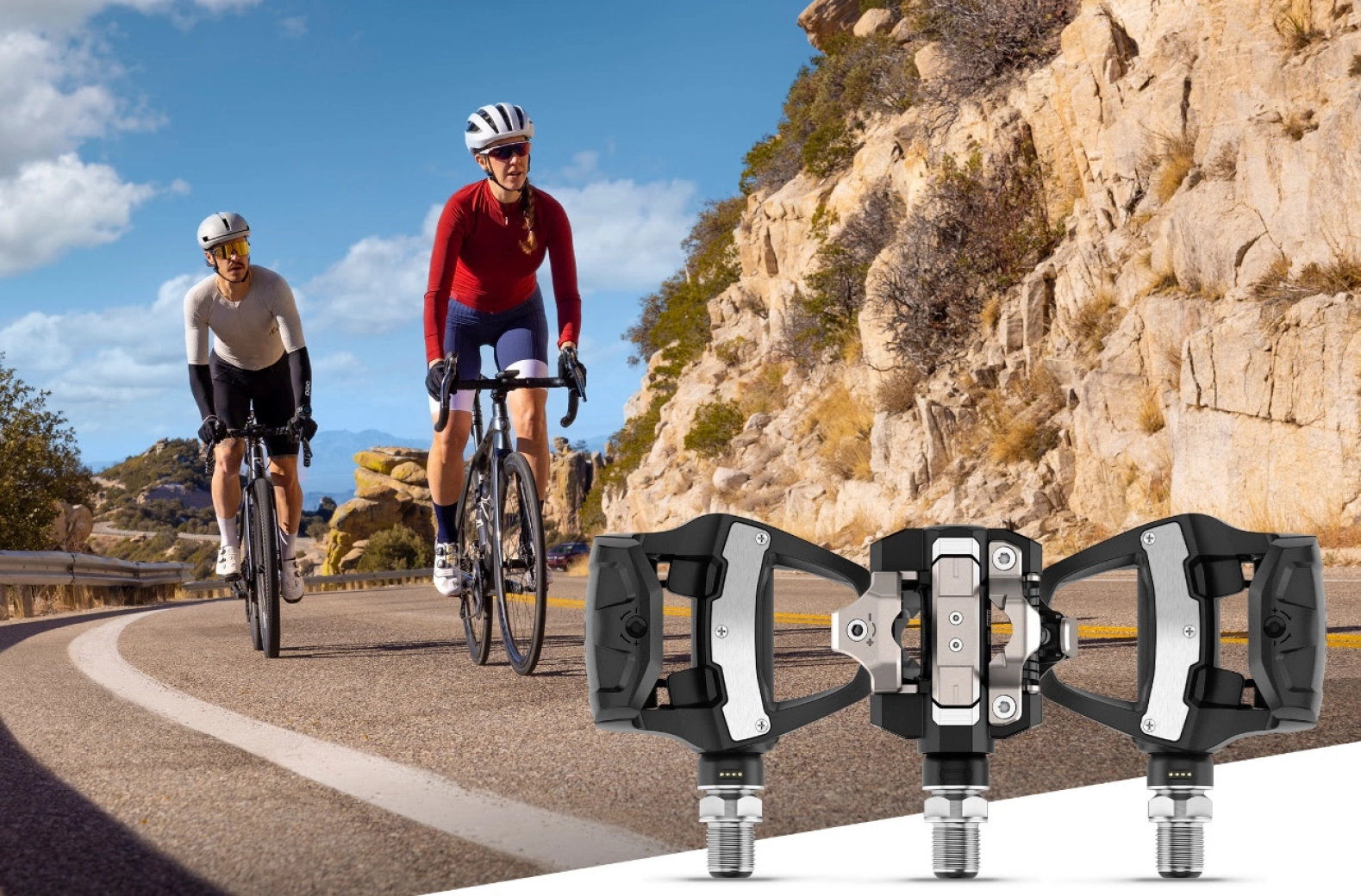 New pedals with Garmin Rally 110 and 210 power meter: now interchangeable between mountain biking and road cycling