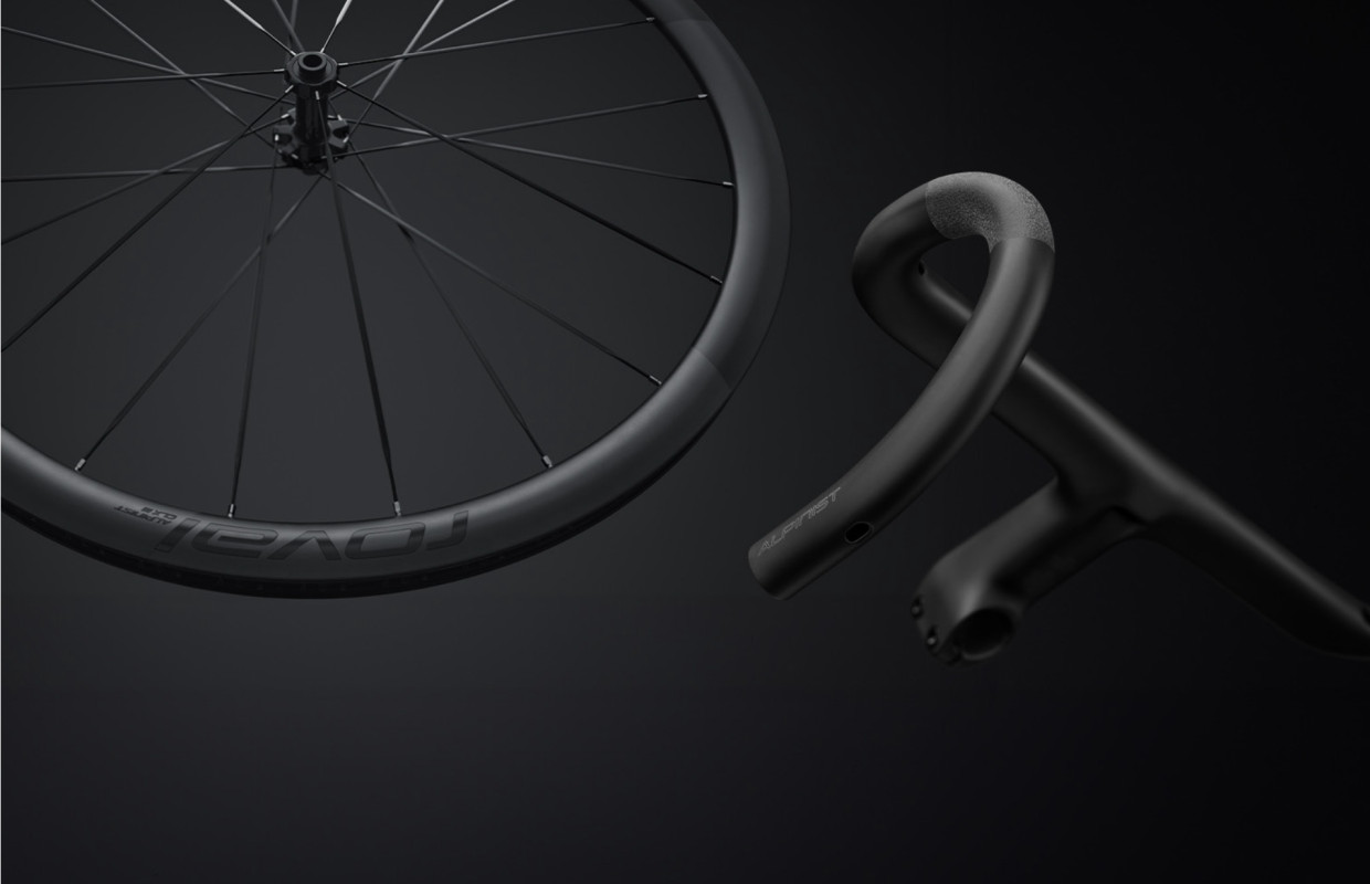 Guidon Vélo De Route En Carbone Intégré, Avec Support Ordinateur - 44 Cm, Diamètre 31.8 Mm