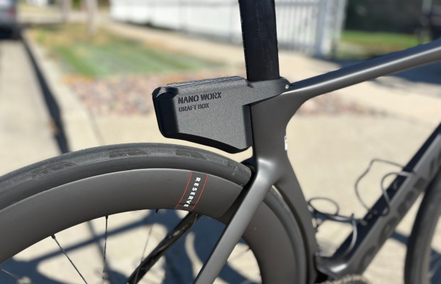 This aerodynamic tool holder aims to eliminate saddle bags