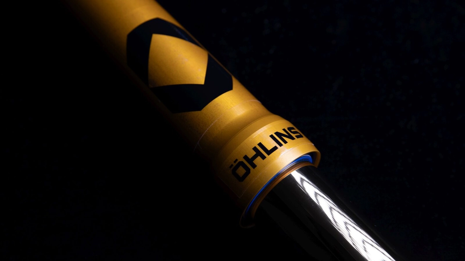 The diamond symbol marks the new future of Öhlins