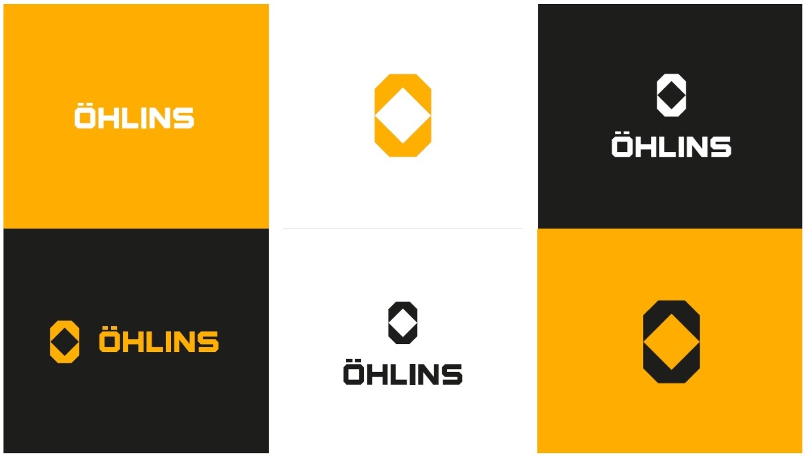 The diamond symbol marks the new future of Öhlins