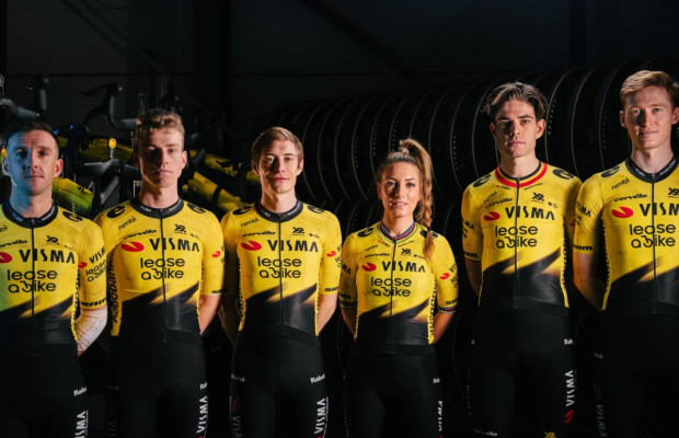 El amarillo sigue mandando: así es la nueva equipación 2026 del Visma Lease a Bike