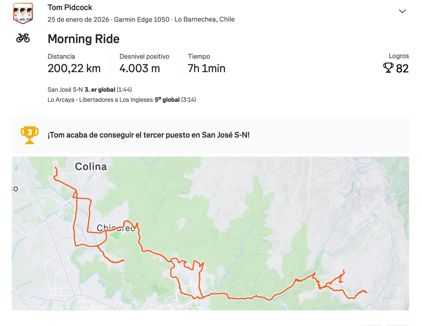 A 7-hour endurance training: Pidcock fine-tunes for his debut in Spain with a marathon training session in Chile