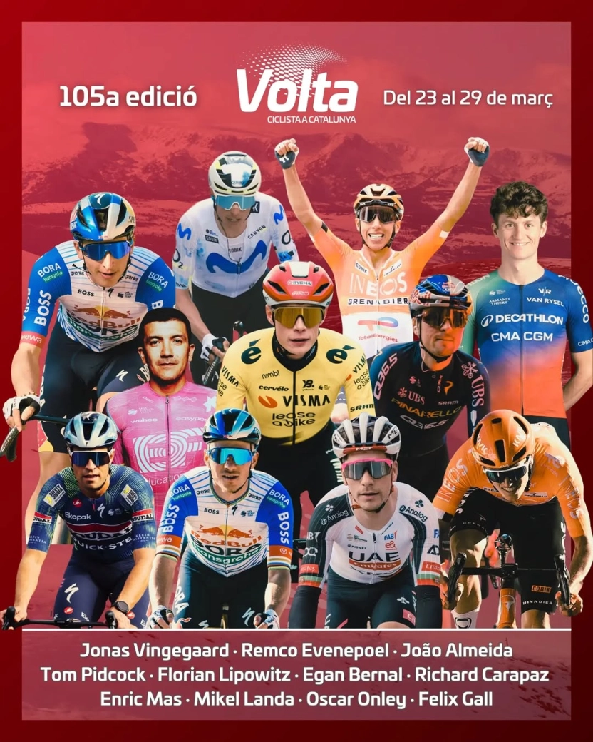 Comienza la Volta a Catalunya 2026 con Vingegaard, Evenepoel, Almeida y Pidcock: recorrido, etapas, horarios y favoritos