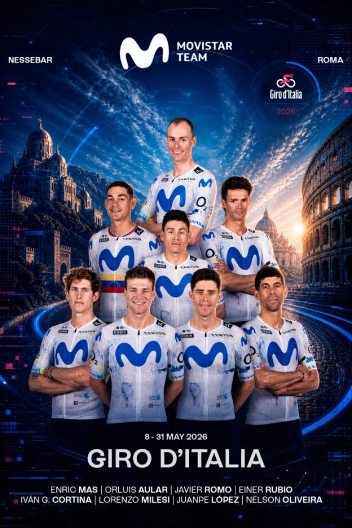 Chasing stages and climbing onto the podium: Enric Mas leads an ambitious Movistar Team for the 2026 Giro d'Italia