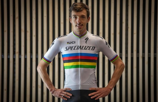 Jordan Sarrou takes the rainbow jersey to the Specialized Factory Racing