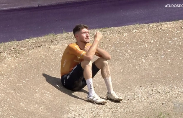 Mathis Azzaro, disqualified after finishing second in the XCO World Cup in Leogang
