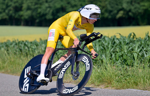 Pogacar gewinnt das Zeitfahren bei der Tour de Suisse mit drei Zehnteln Vorsprung vor Van der Poel