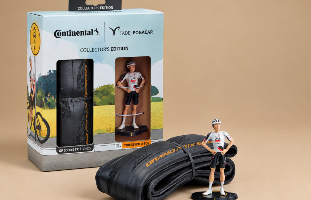 Pogačar ya tiene su propio muñeco y una serie animada: Continental los estrena con unos neumáticos exclusivos