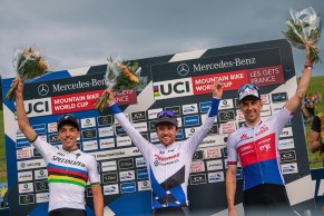 Mathias Fluckiger still dominates and wins the Les Gets Short Track