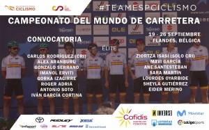 Esta es la selección española élite para Mundial de carretera de Flandes