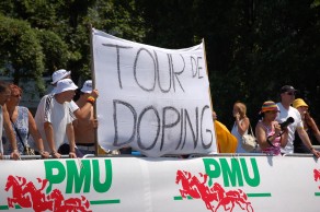 Pancarta Tour de Doping