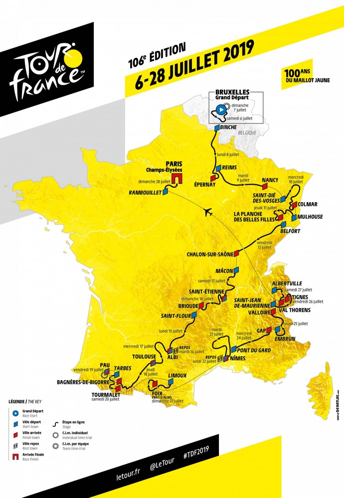 Recorrido Tour de Francia 2019