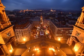 In Budapest the Christmas lights are turned on by pedalling