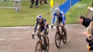 Van der Poel wins at Van Aert's home