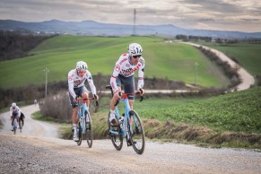 Denim design bib shorts return to the peloton
