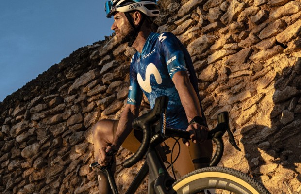 Alejandro Valverde at the head of the new Movistar Gravel Team