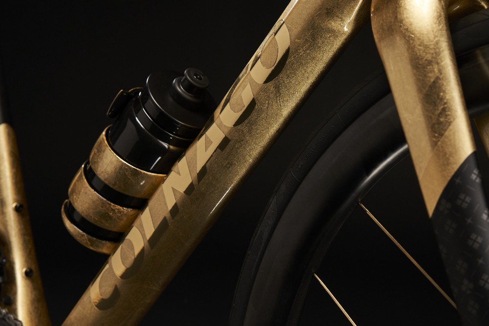 Set Decalcomanie Cornice Arabesca Colnago, Effetto Specchio Oro, Adesivi Per Bici