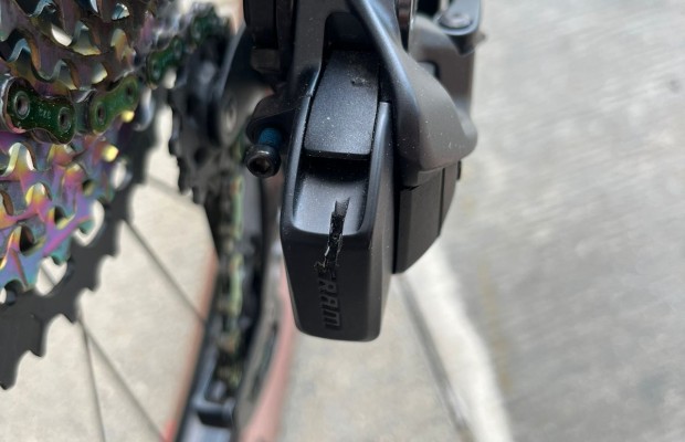 A disc went through the axs battery, but it kept working!