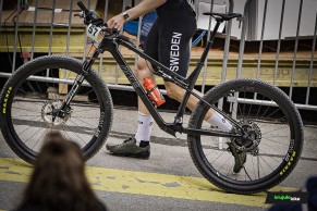 This is how Jakob Söderqvist's bike was left after just a few meters of racing