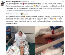 This cyclist suffered a serious injury in Paris Roubaix U-23 because of a disc rotor