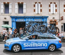 What brand are the blue Shimano bikes?