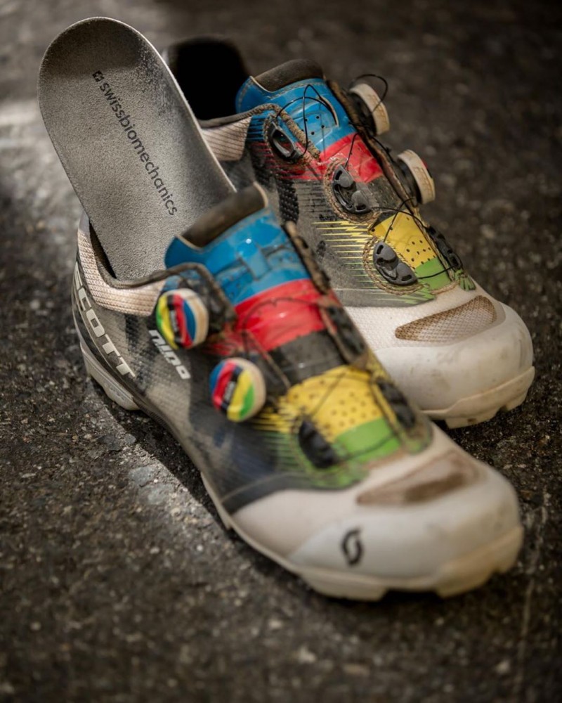 Nino Schurter's customised cycling shoes