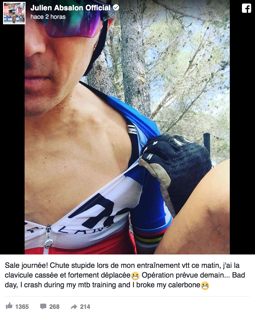 Julien Absalon se fractura la clavicula