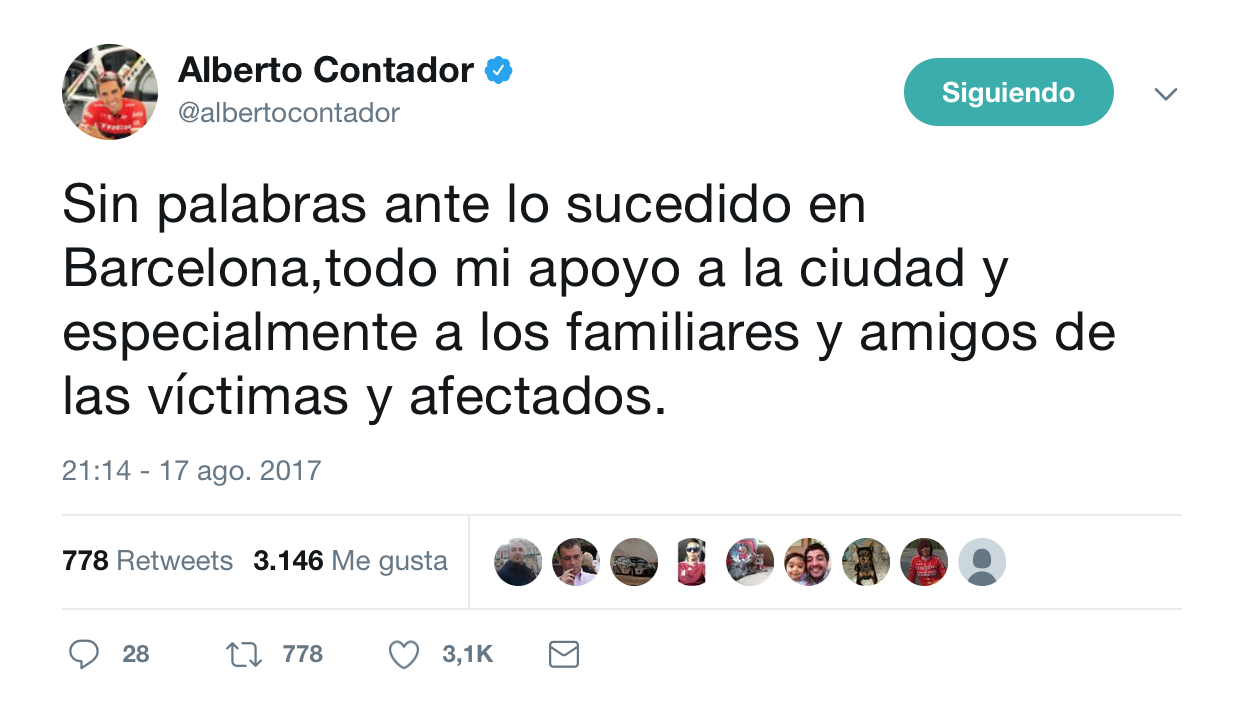 Atentado Barcelona ciclismo