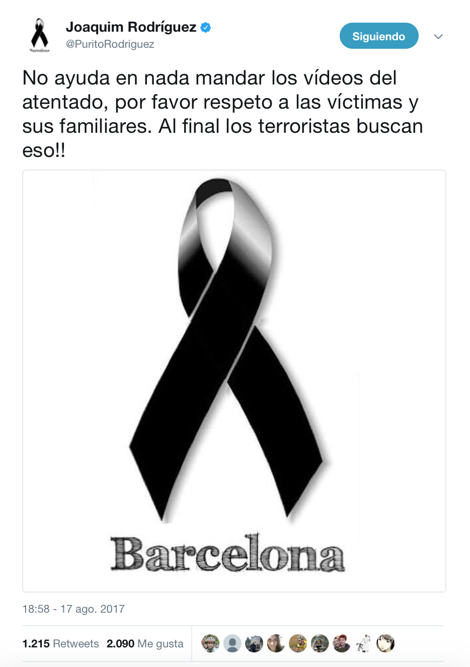 Atentado Barcelona ciclismo