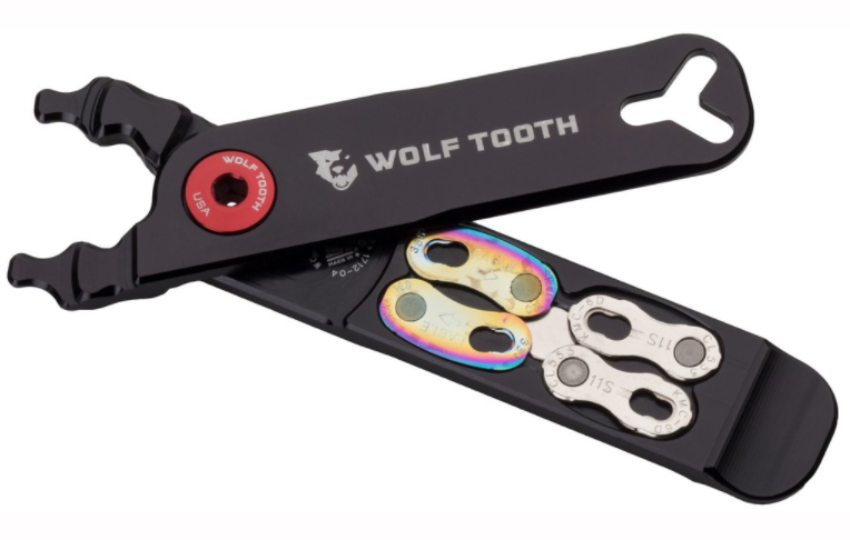 Los alicates Wolf Tooth Master Link Combo ofrecen funciones que no tienen ninguna multiherramienta